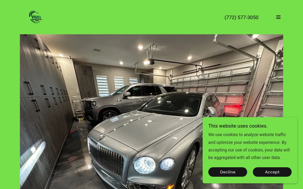 Homepage of WRAP AND TINT MAKEOVER's website