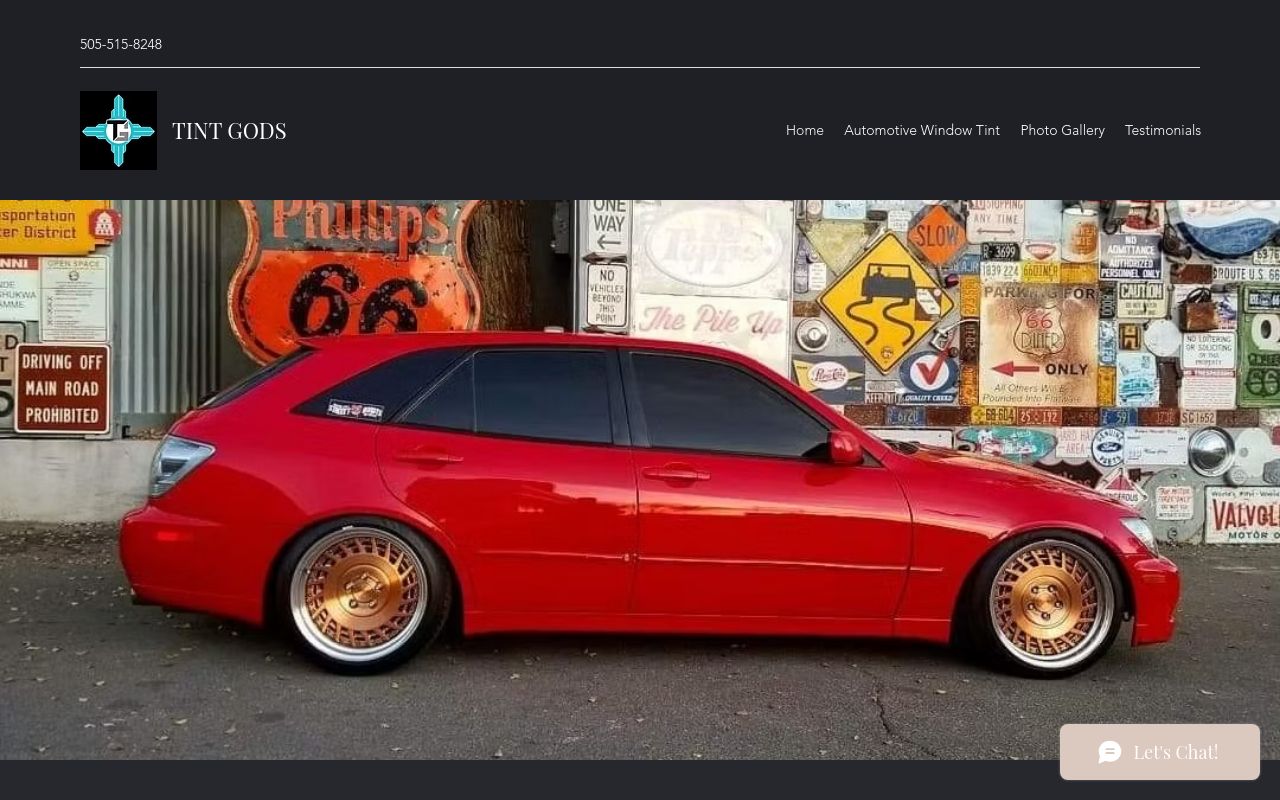 Homepage of TINT GODS's website