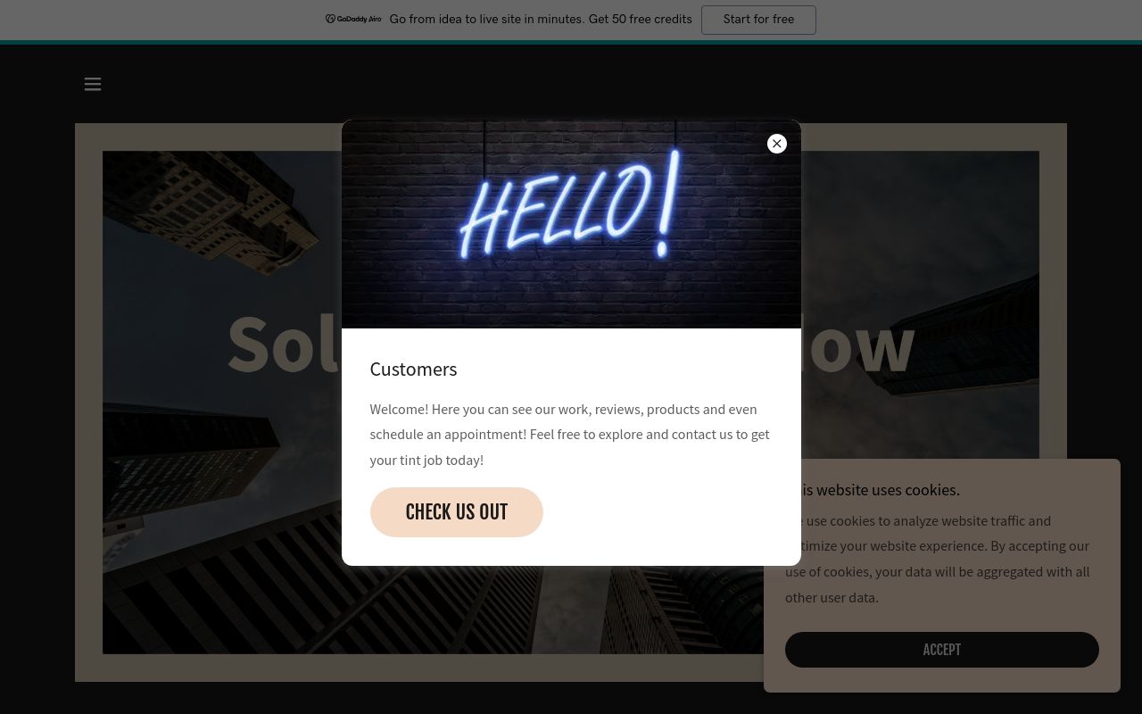 Homepage of SOLAR TECH WINDOW TINTING's website