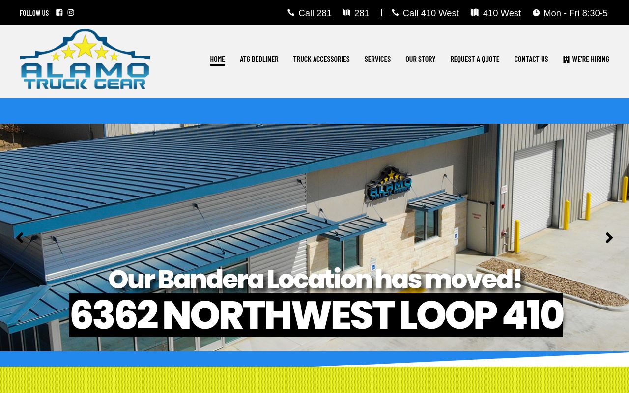 Homepage of Alamo Truck Gear's website