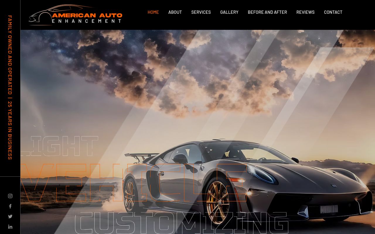 Homepage of American Auto Enhancement's website