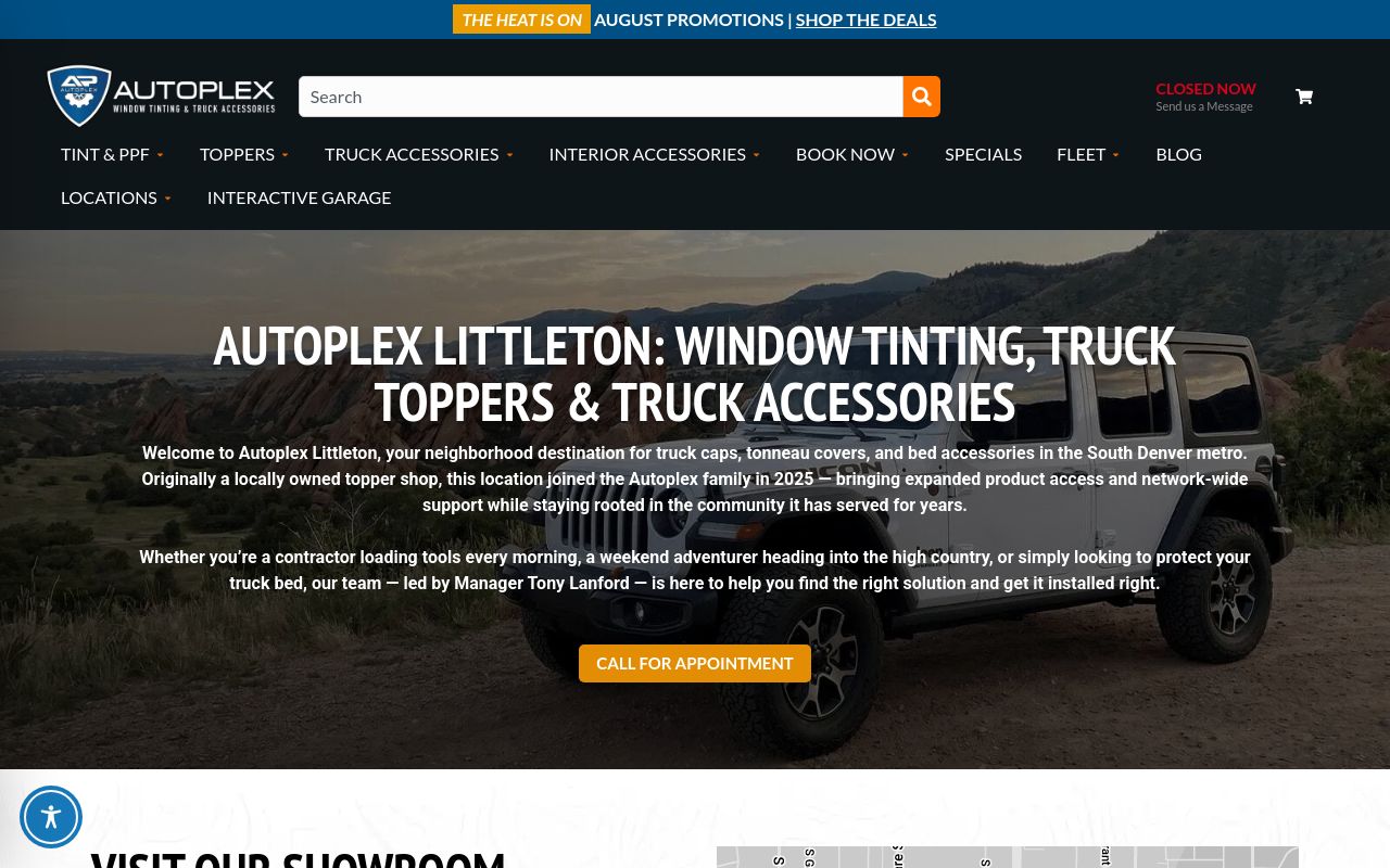 Homepage of Autoplex Truck Toppers & Accessories (Formerly: A&A Toppers)'s website