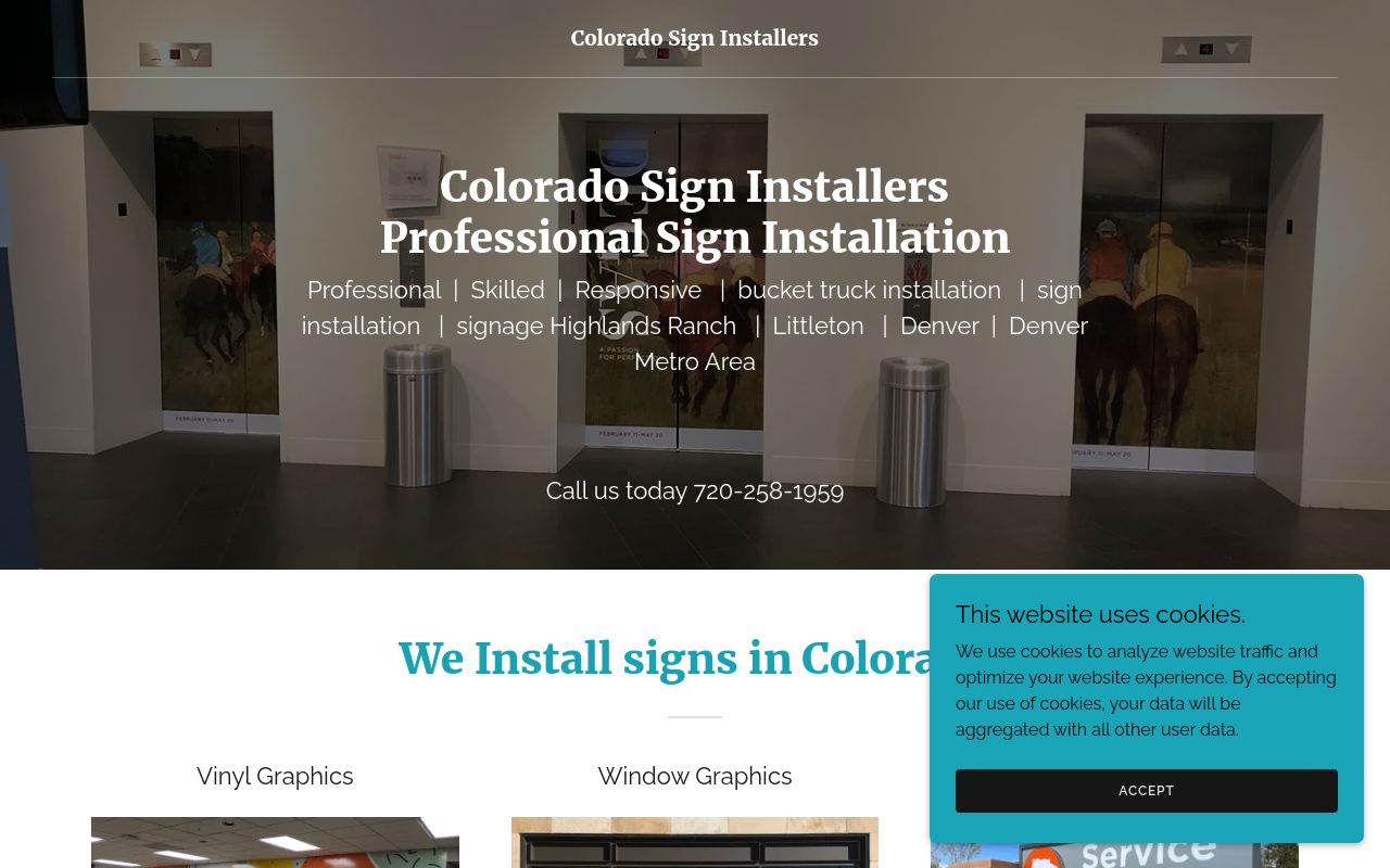 Homepage of Colorado Sign Installers's website