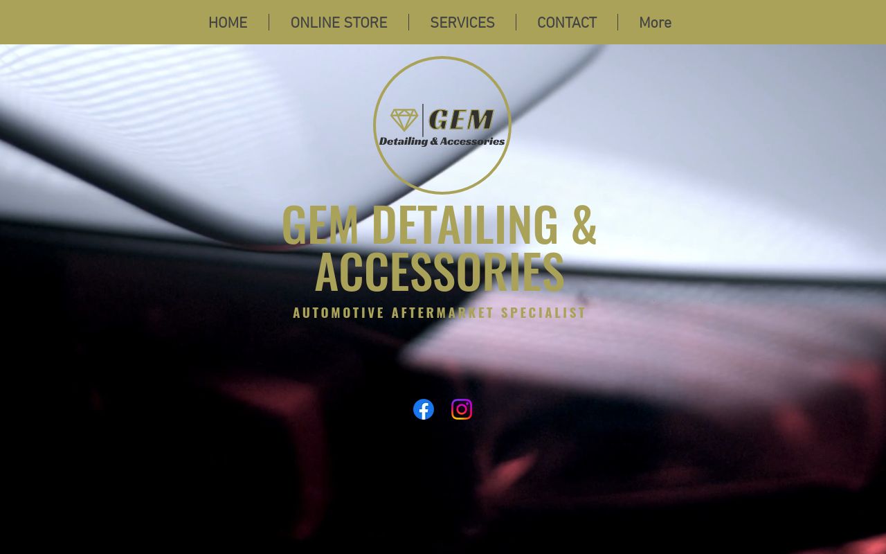 Homepage of Gem Detailing & Accessories, Inc.'s website