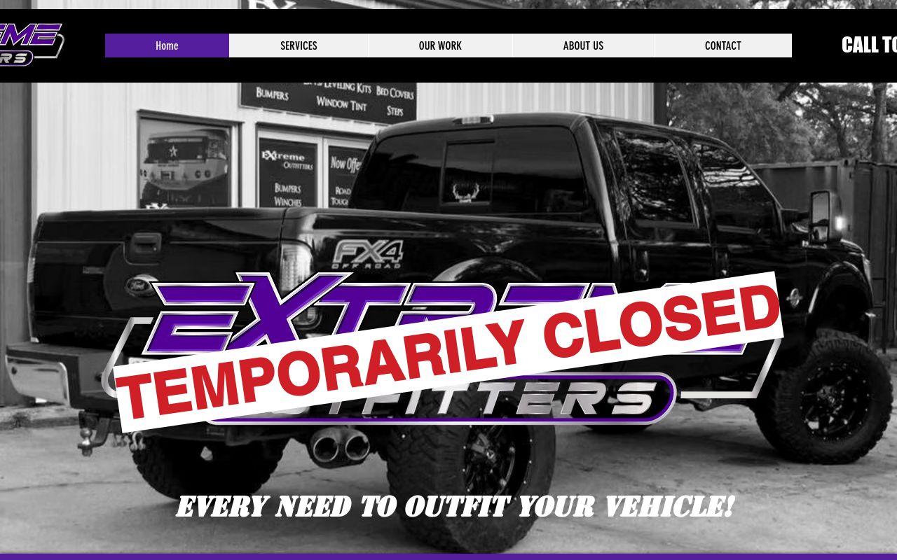 Homepage of Extreme Outfitters's website