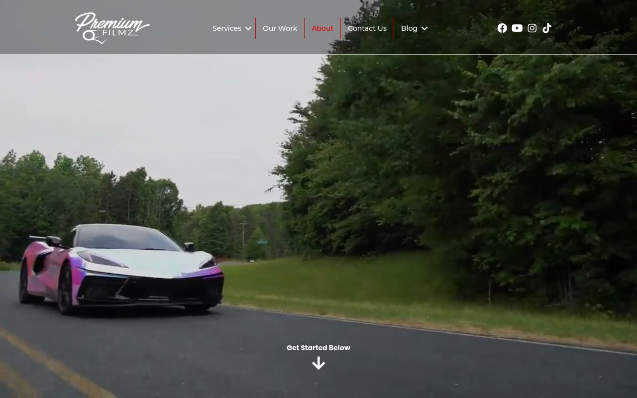 Homepage of Premium Filmz's website