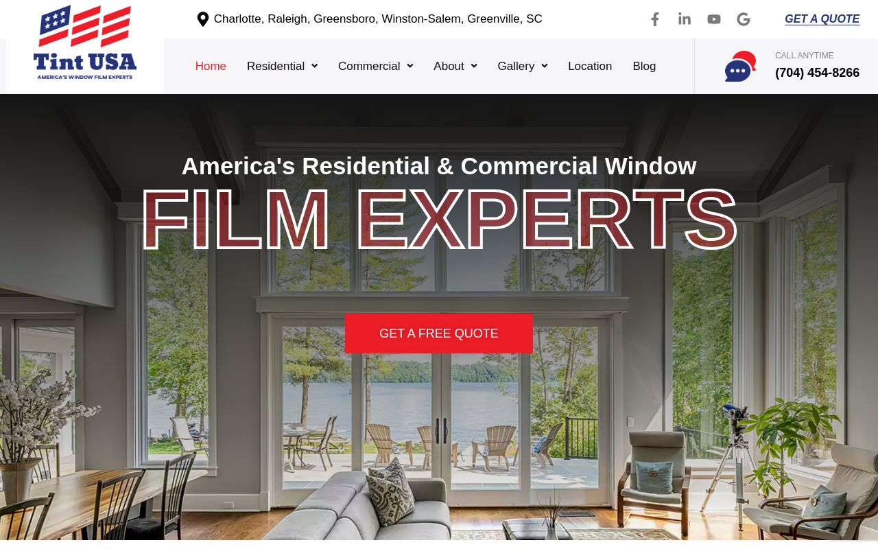 Homepage of Tint USA of Charlotte's website