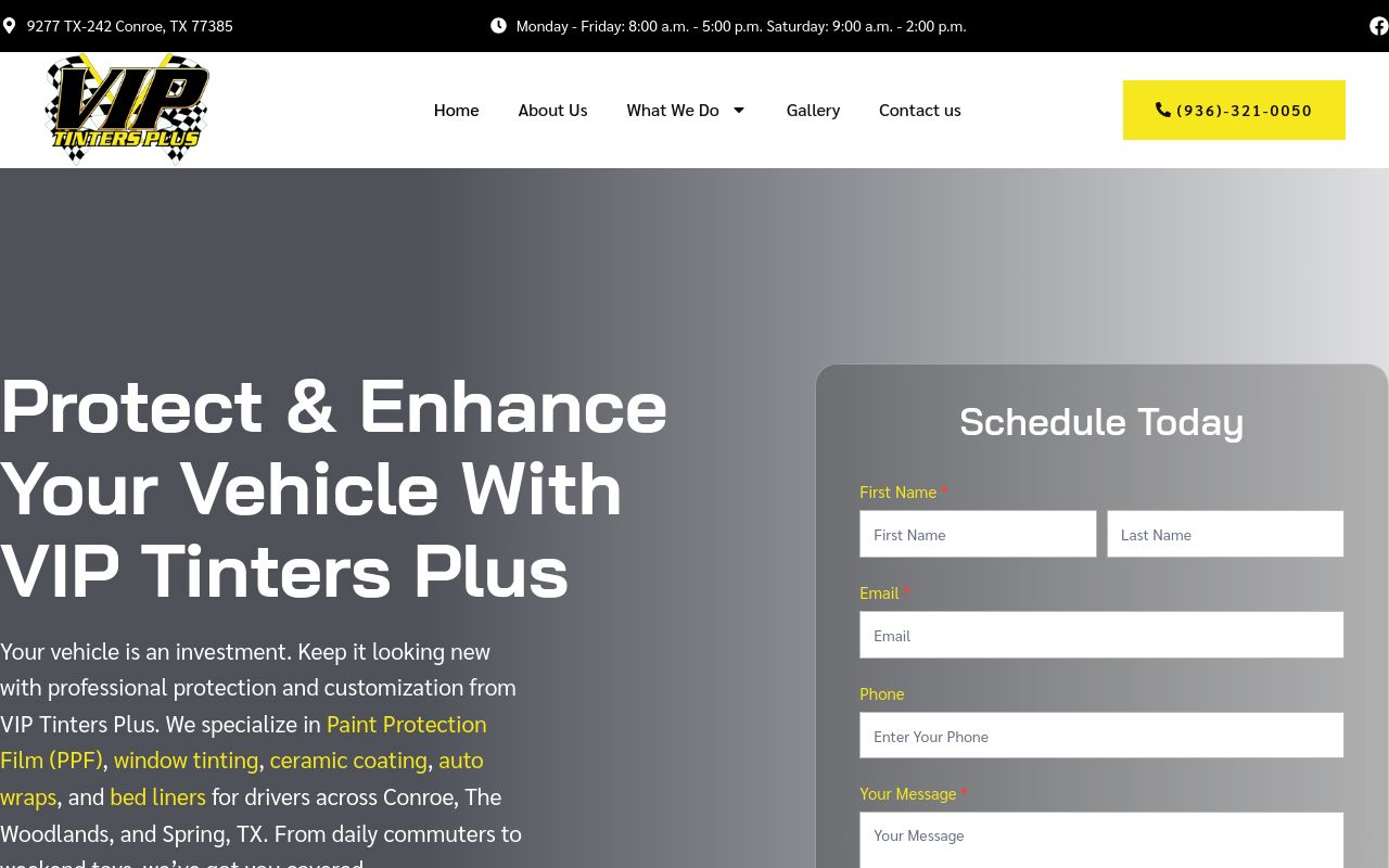 Homepage of Vip Tinters Plus Bedliners & Truck Accessories's website