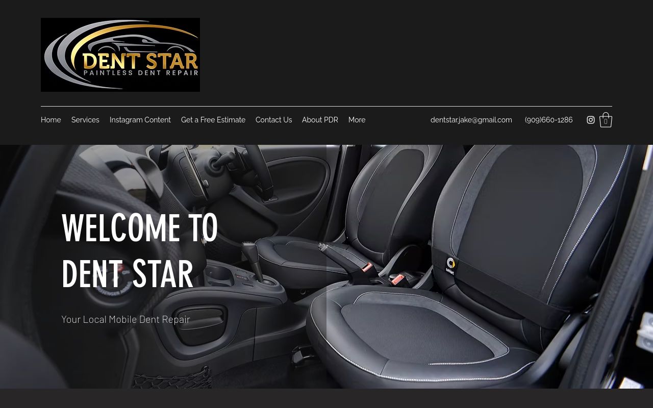 Homepage of Dent Star's website