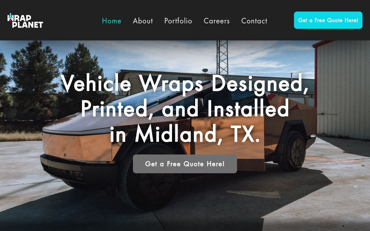 Homepage of The Wrap Planet's website