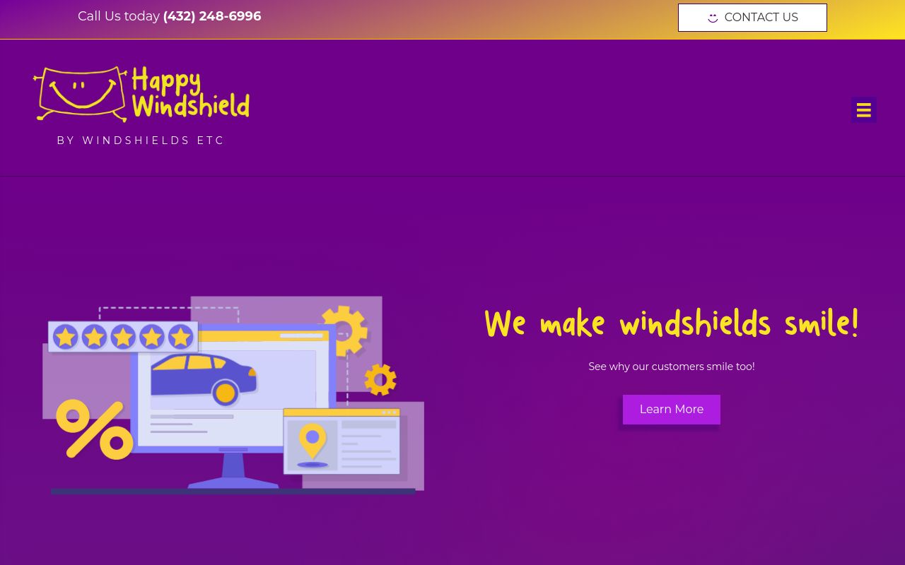 Homepage of HAPPY WINDSHIELD's website