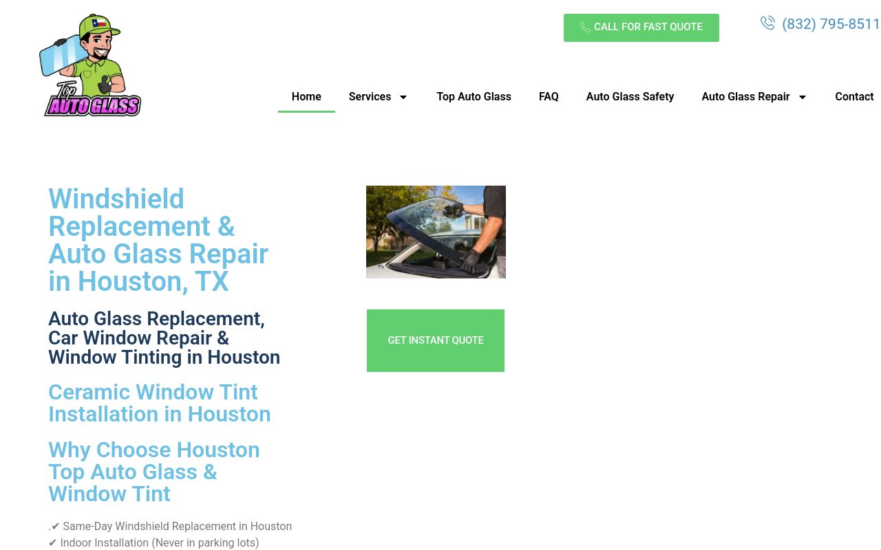 Homepage of Houston Top Auto Glass and Tint's website