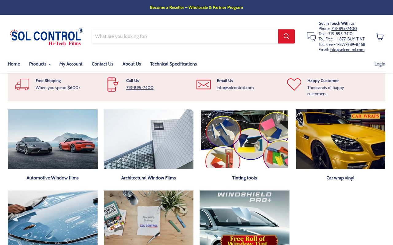 Homepage of Solcontrol (Jit Decor & Sun Control Inc)'s website