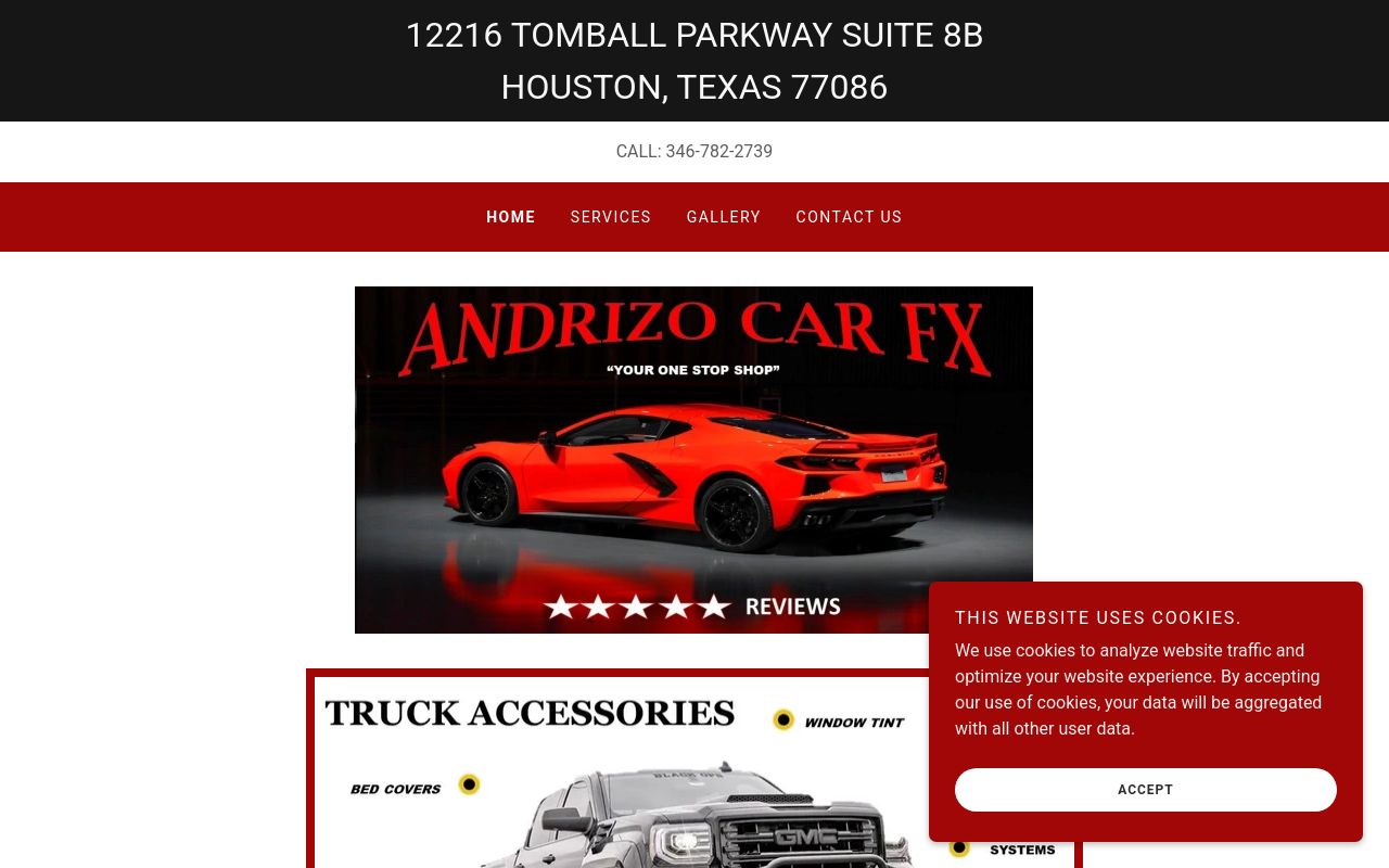 Homepage of Andrizo Car Fx's website