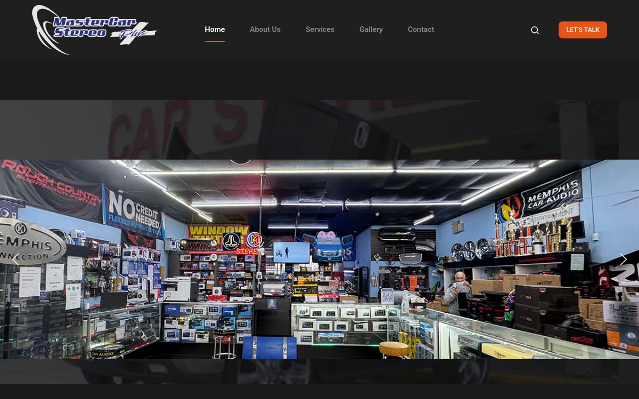 Homepage of Master Car Stereo Plus's website