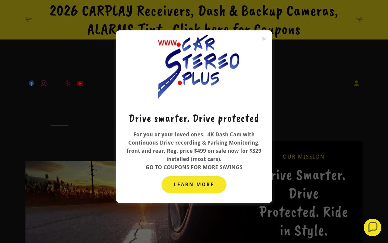 Homepage of Car Stereo Plus - Houston's website