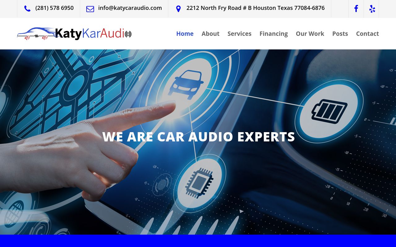 Homepage of Katy Kar Audio - Audio Installation in Katy Texas's website