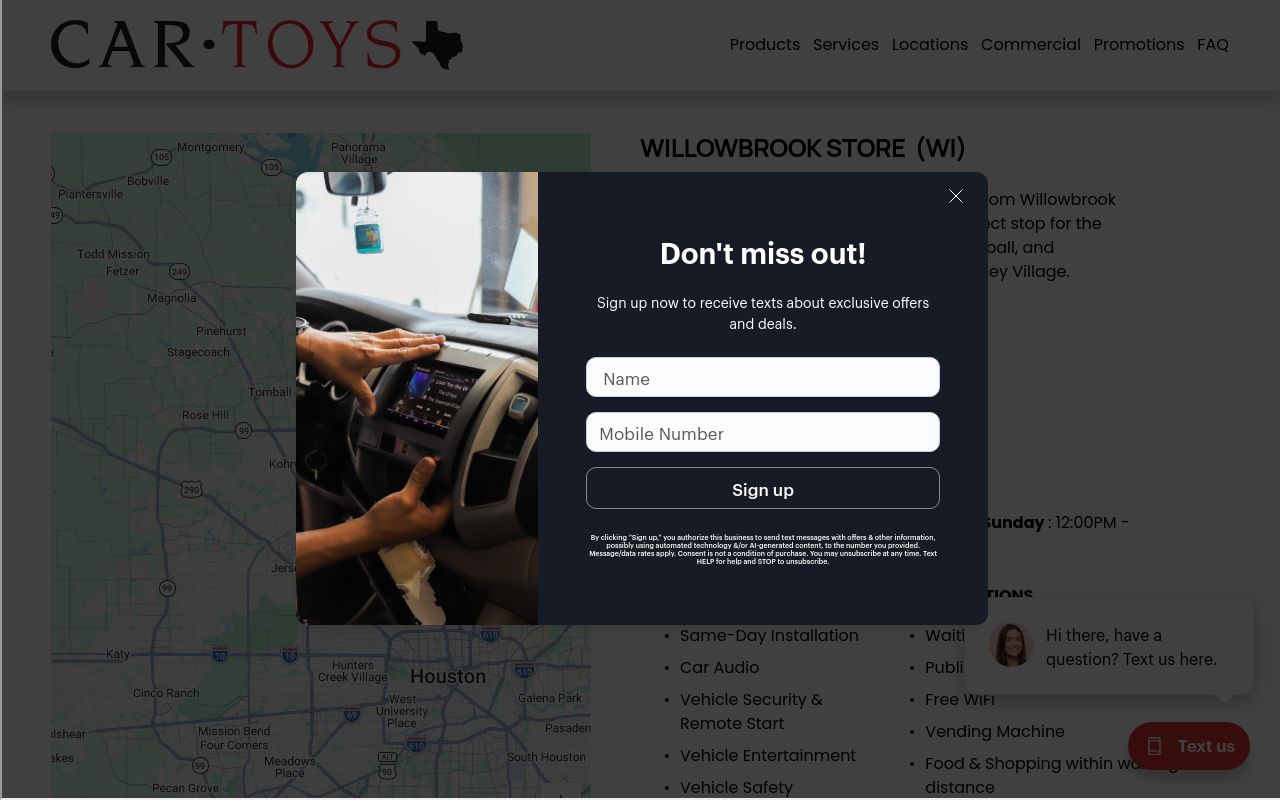 Homepage of Car Toys's website
