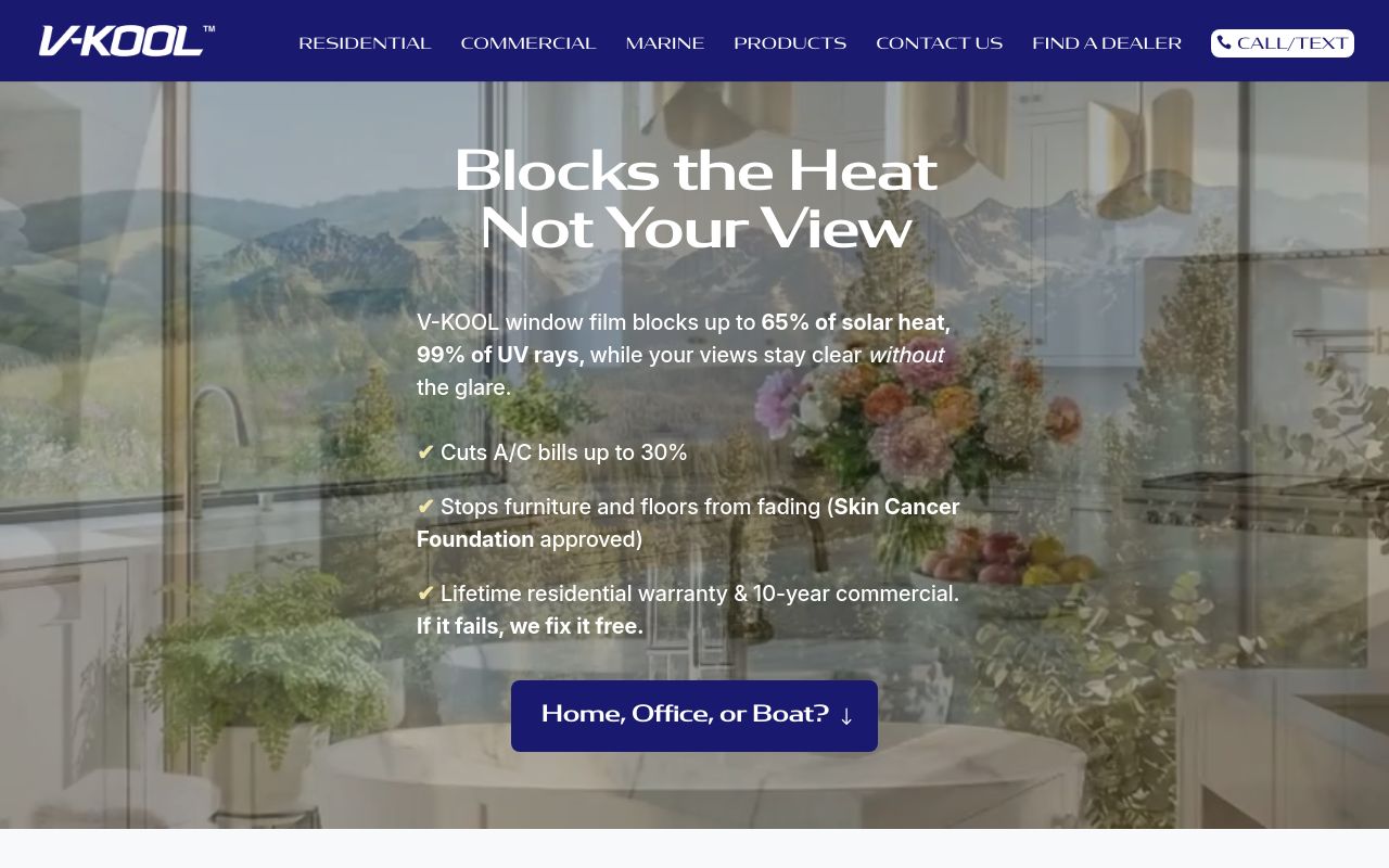 Homepage of V Kool Inc's website