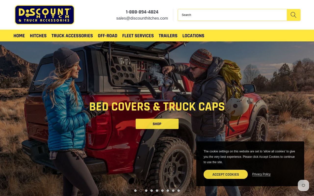 Homepage of Discount Hitch & Truck Accessories's website