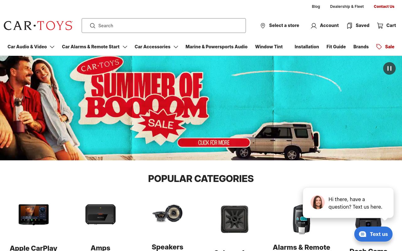 Homepage of Window Tint Car Toys Humble's website