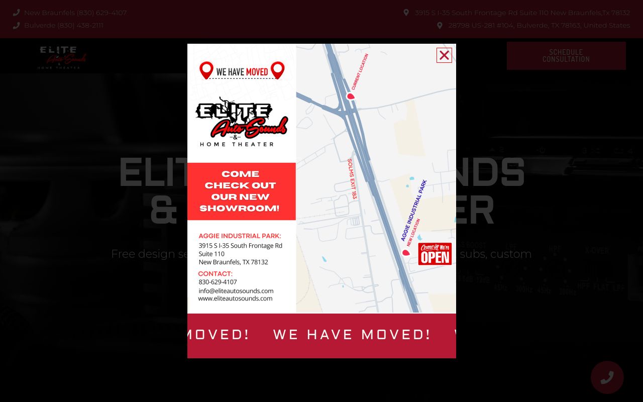 Homepage of ELITE AUTO SOUNDS's website