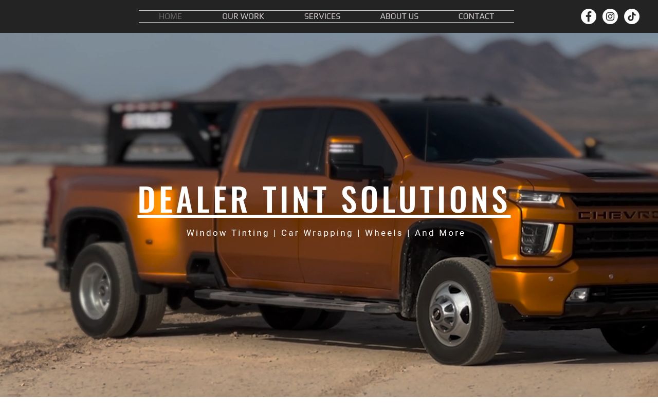 Homepage of Dealer Tint Solutions LLC's website