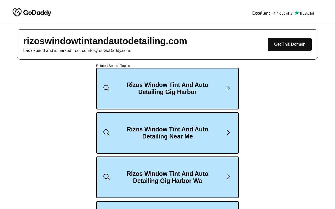 Homepage of Rizos Window Tint & Auto Detailing's website