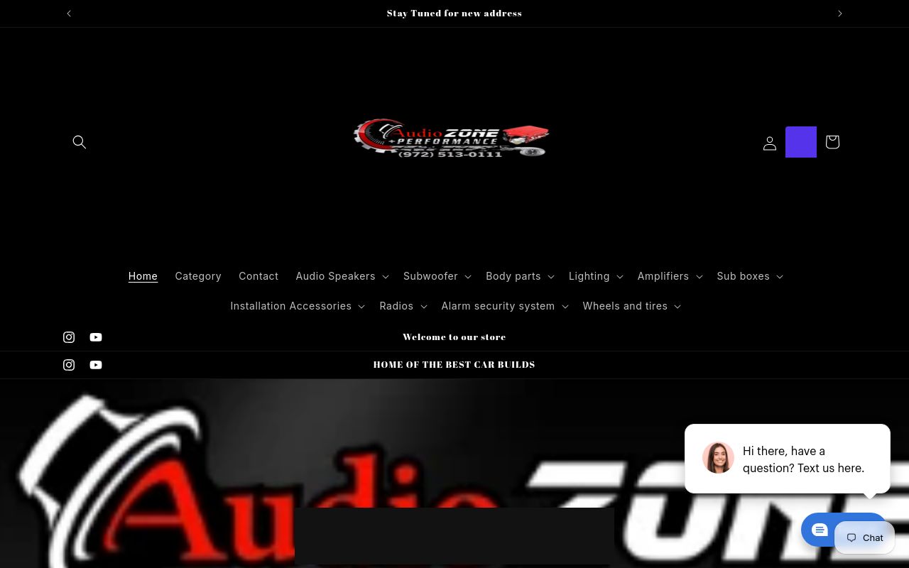 Homepage of Audiozone of Texas Corp.'s website