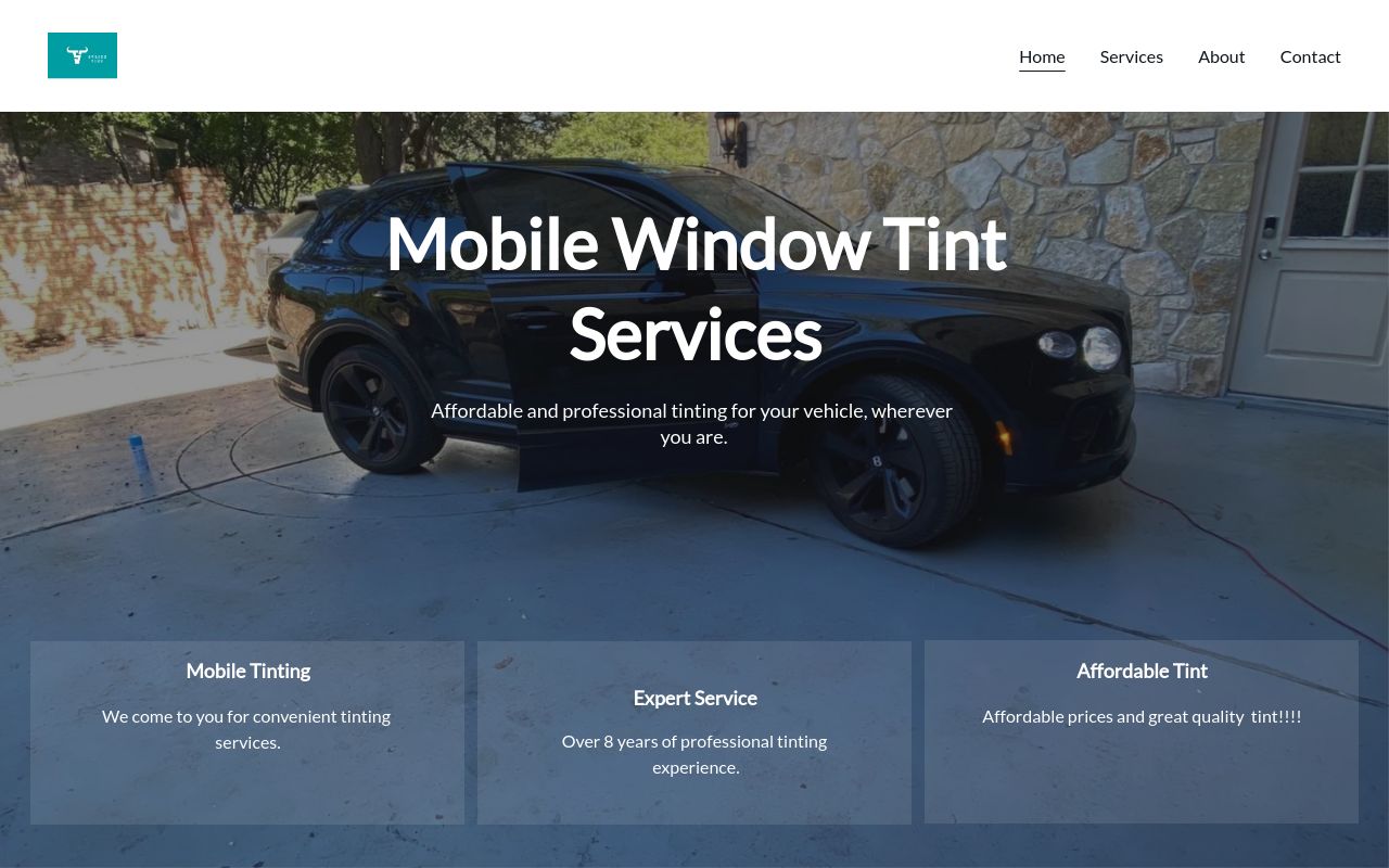 Homepage of StrikeTint Mobile Dallas's website