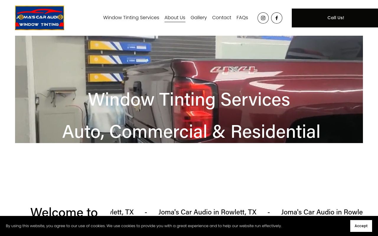 Homepage of Jomas Car Audio's website