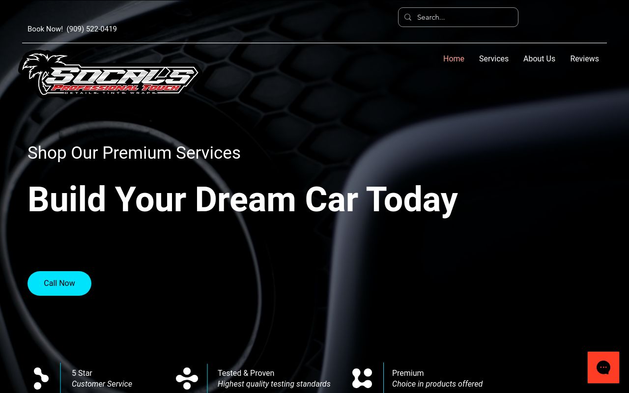 Homepage of SoCal’s Professional Touch's website