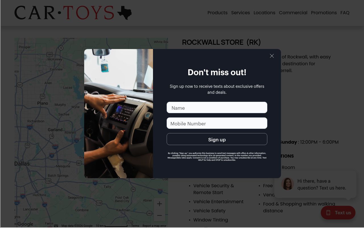 Homepage of Car Toys's website