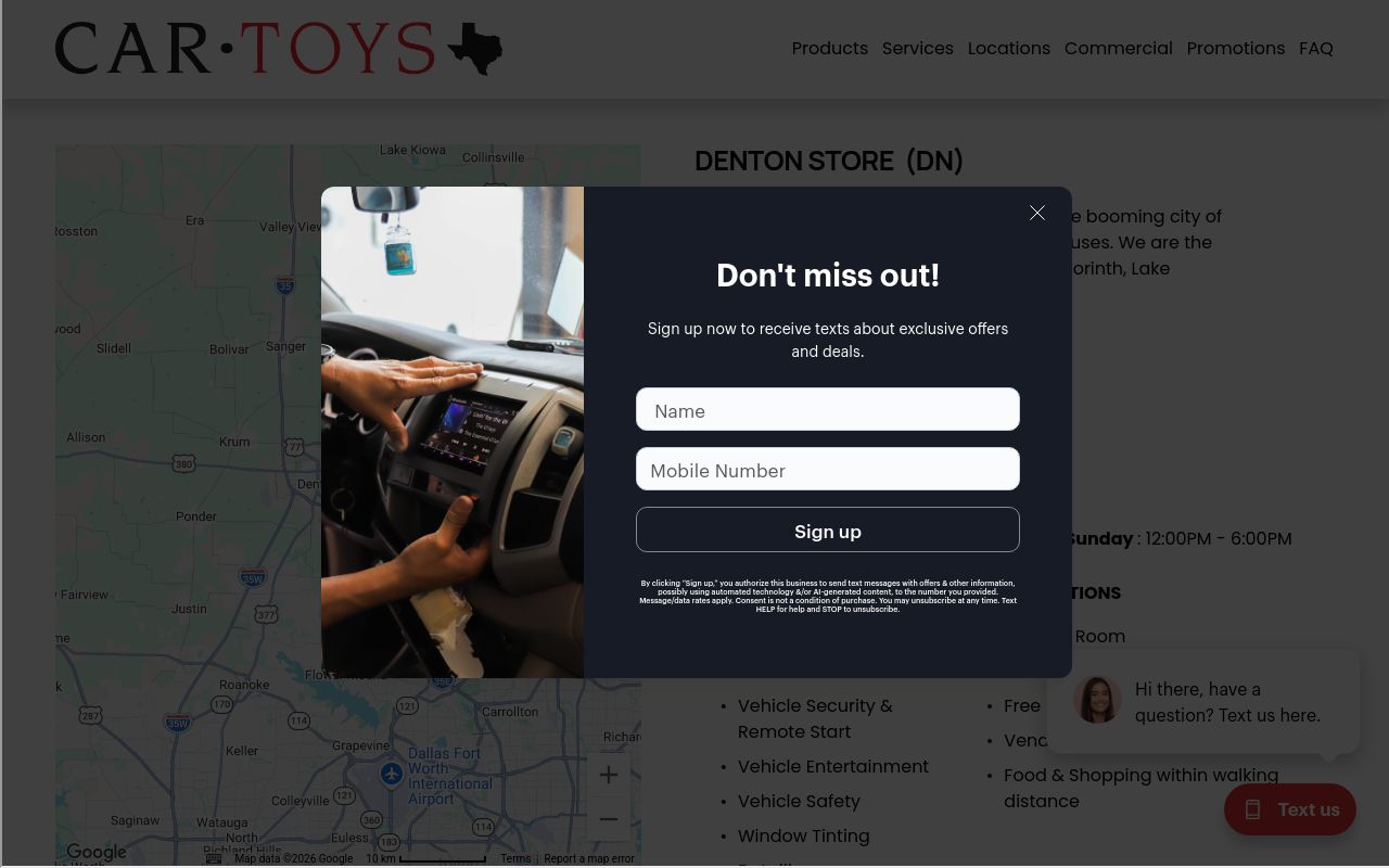Homepage of Car Toys's website