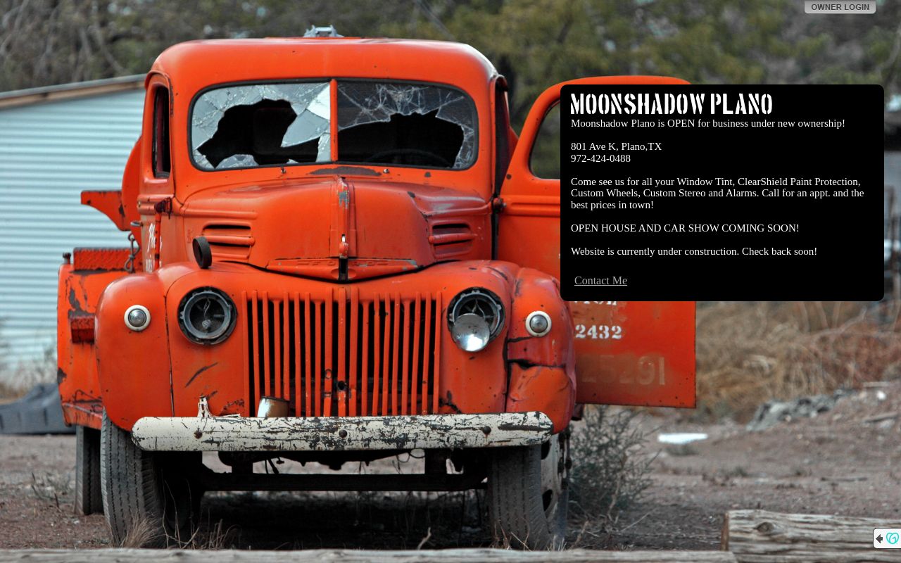 Homepage of Moonshadow Plano's website