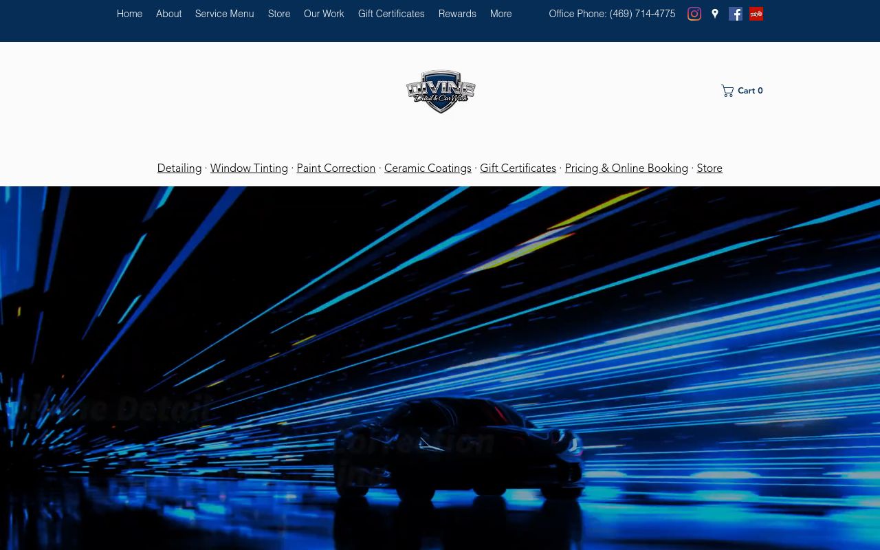 Homepage of Divine Detail and Car Wash | Paint Correction | Ceramic Coating | Auto Detailing's website