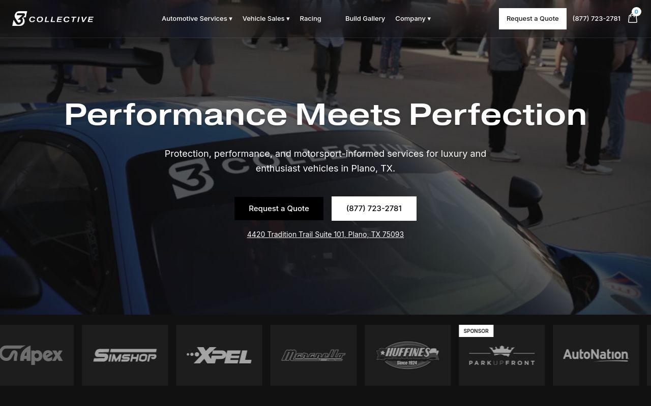 Homepage of S Collective's website