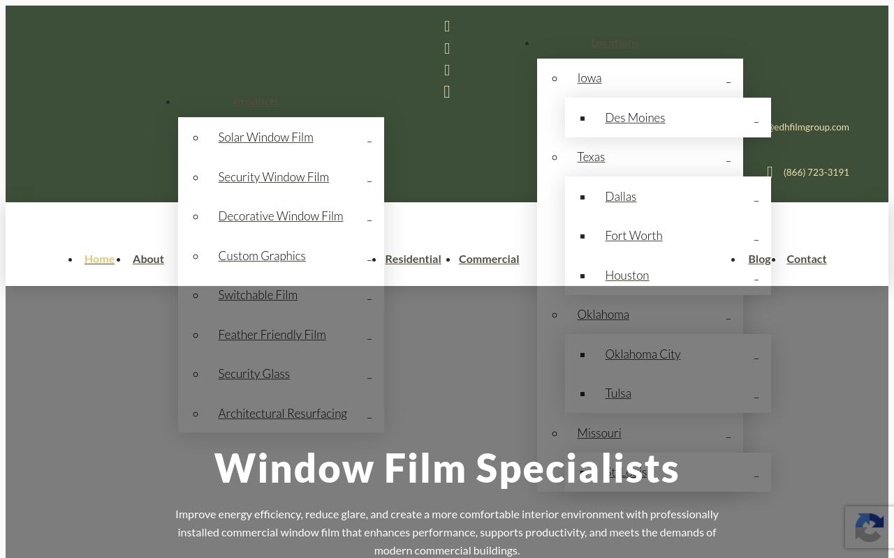 Homepage of EDH Film Group's website