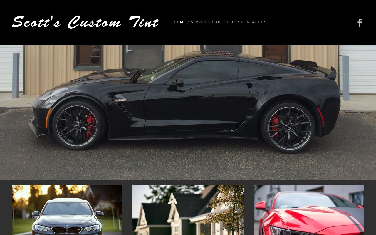 Homepage of Scott's Custom Tint's website