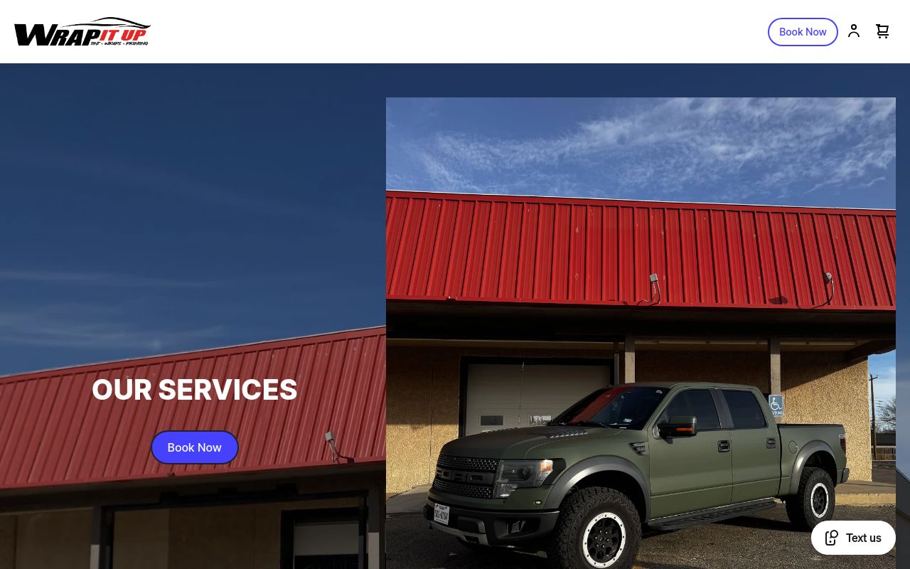 Homepage of Wrap It Up's website