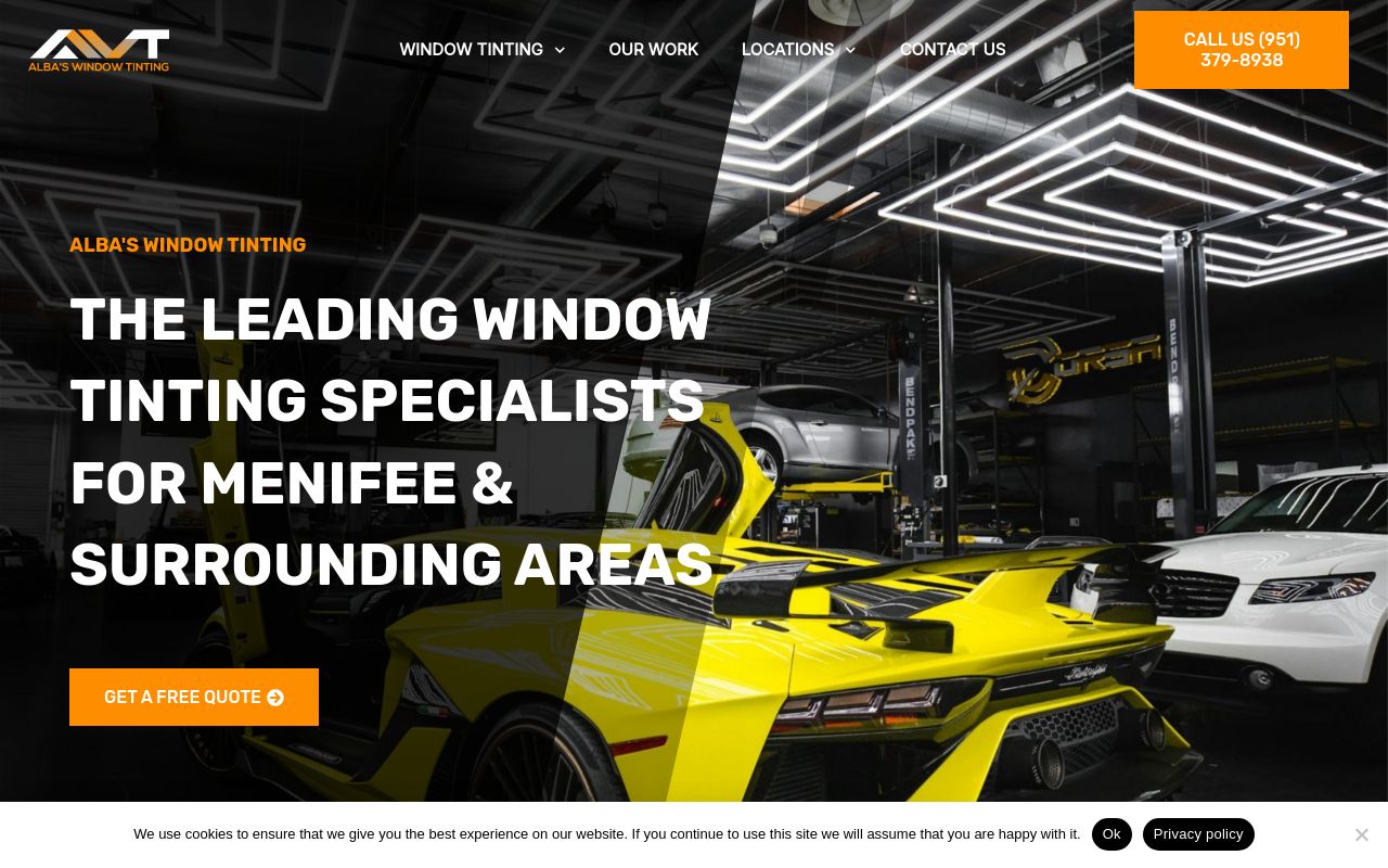 Homepage of Alba's Window Tinting's website