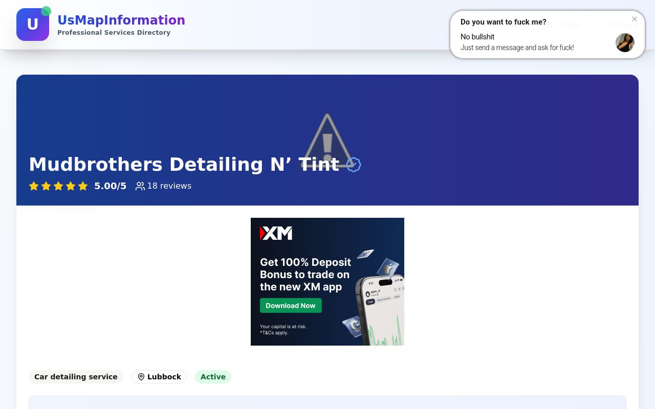 Homepage of Mudbrothers Detailing N’ Tint's website