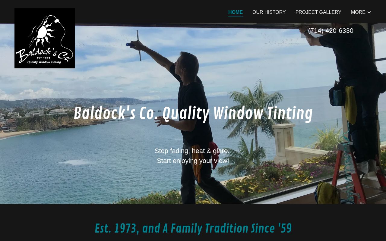 Homepage of Baldock's Co.'s website