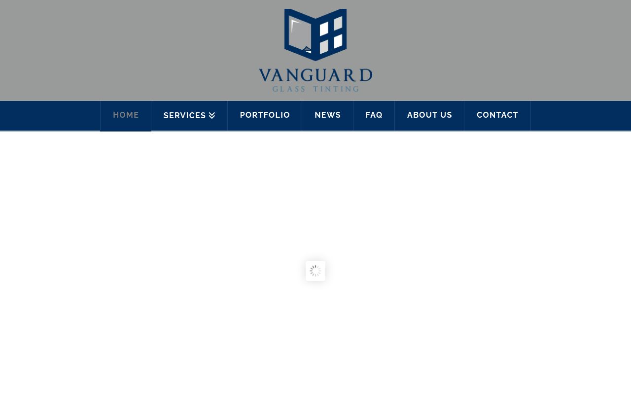 Homepage of Vanguard Glass Tinting's website