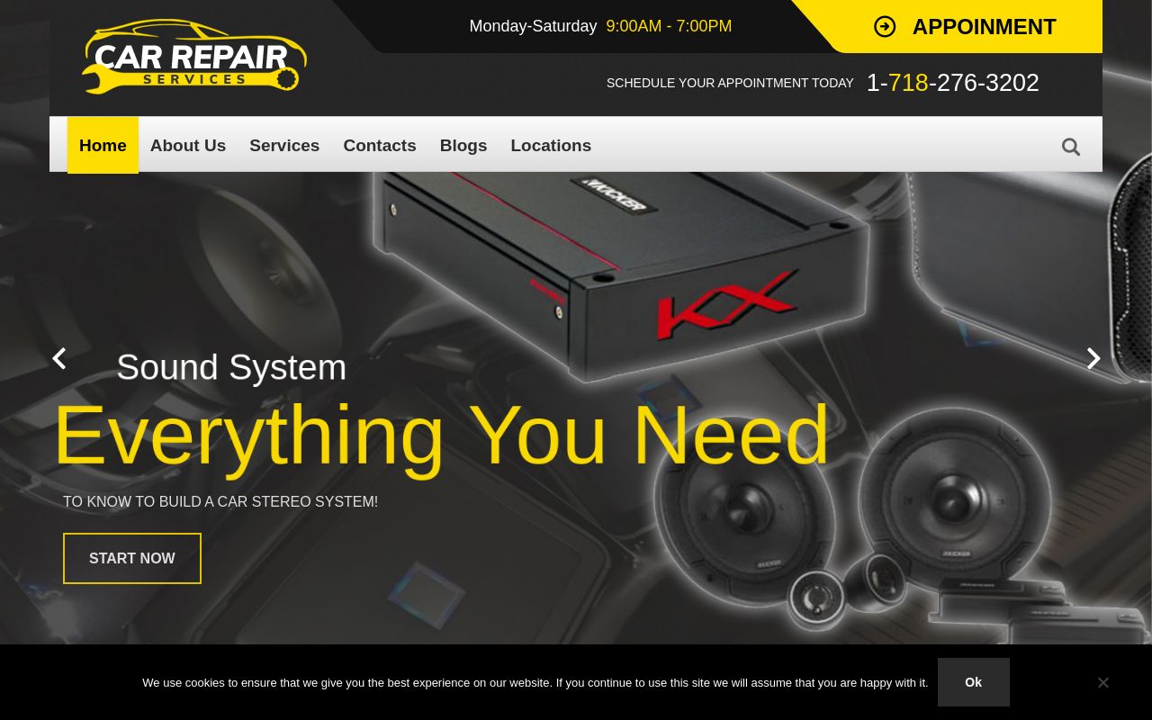 Homepage of Auto Sound Security & Tint's website