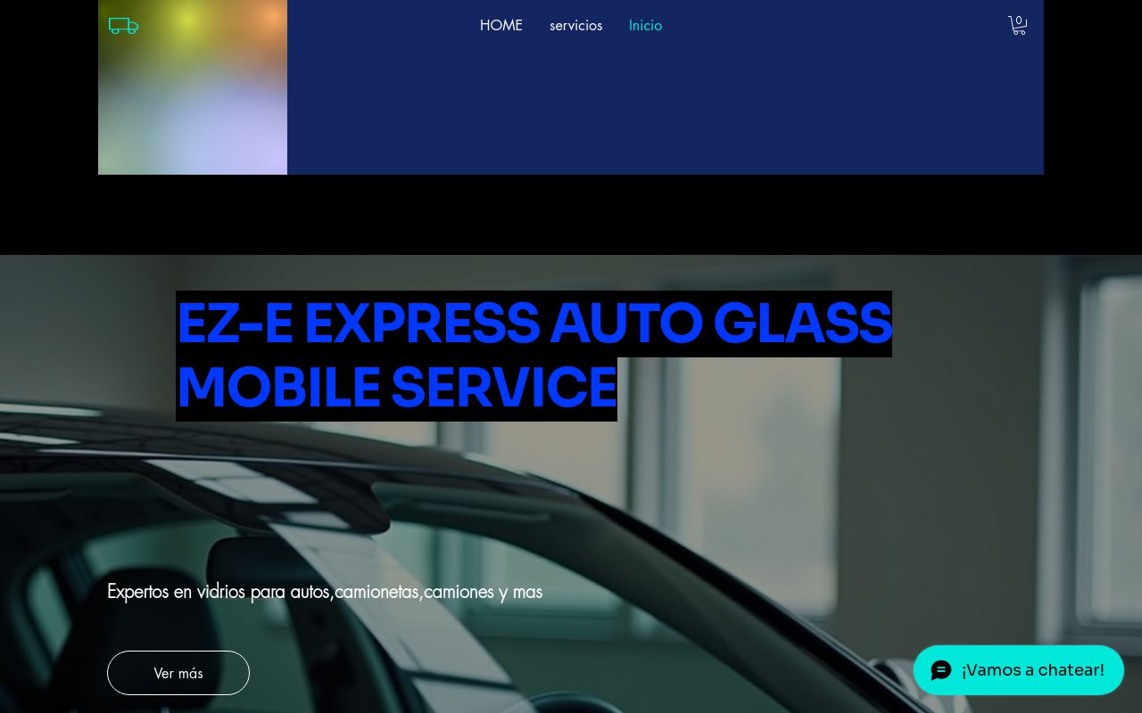 Homepage of EZ-E Express Auto Glass's website