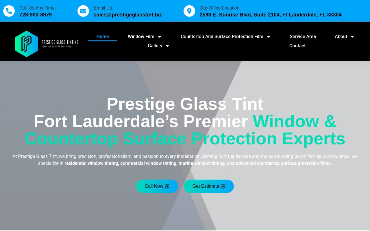 Homepage of Prestige Glass Tinting, LLC's website