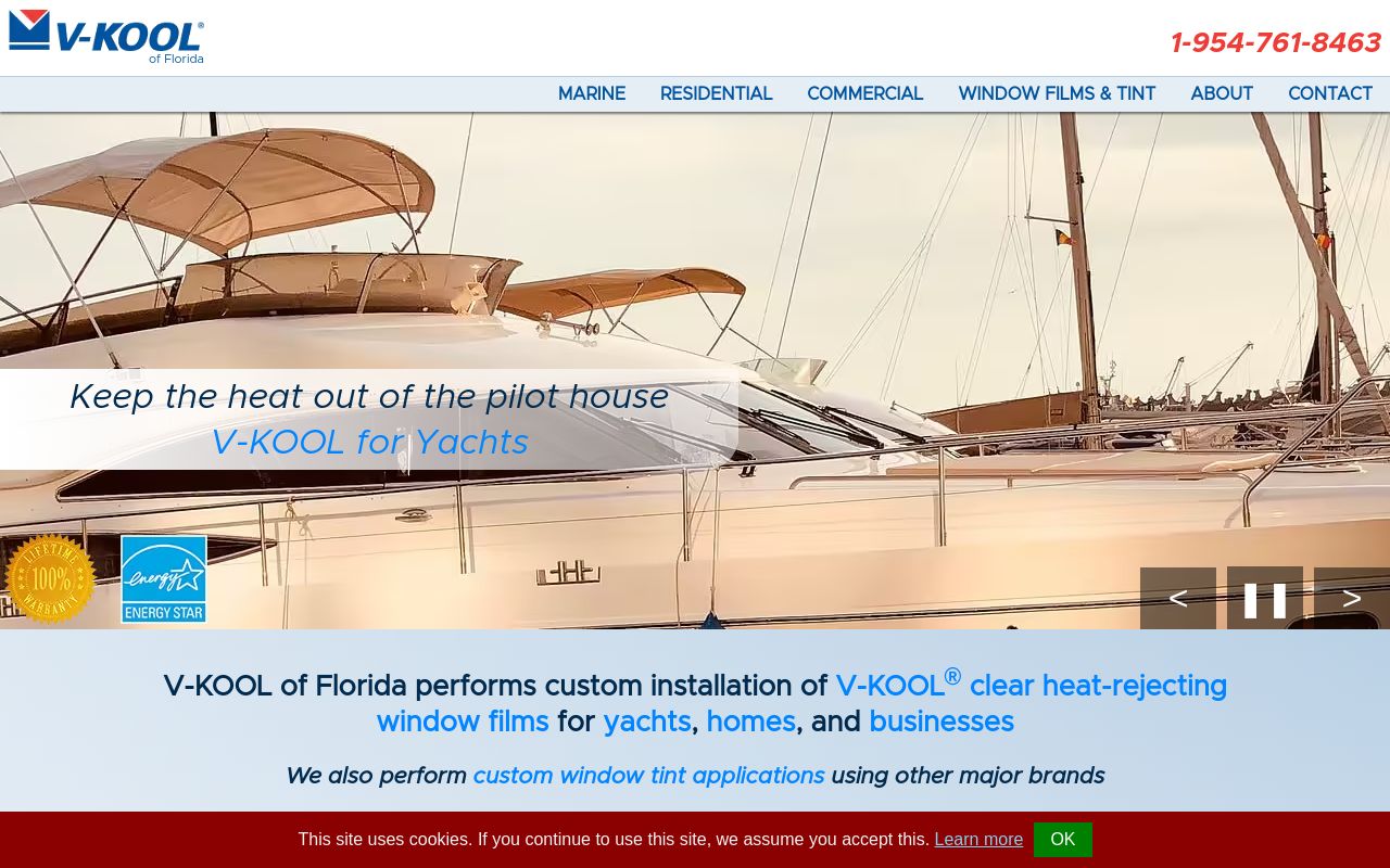Homepage of V-Kool's website