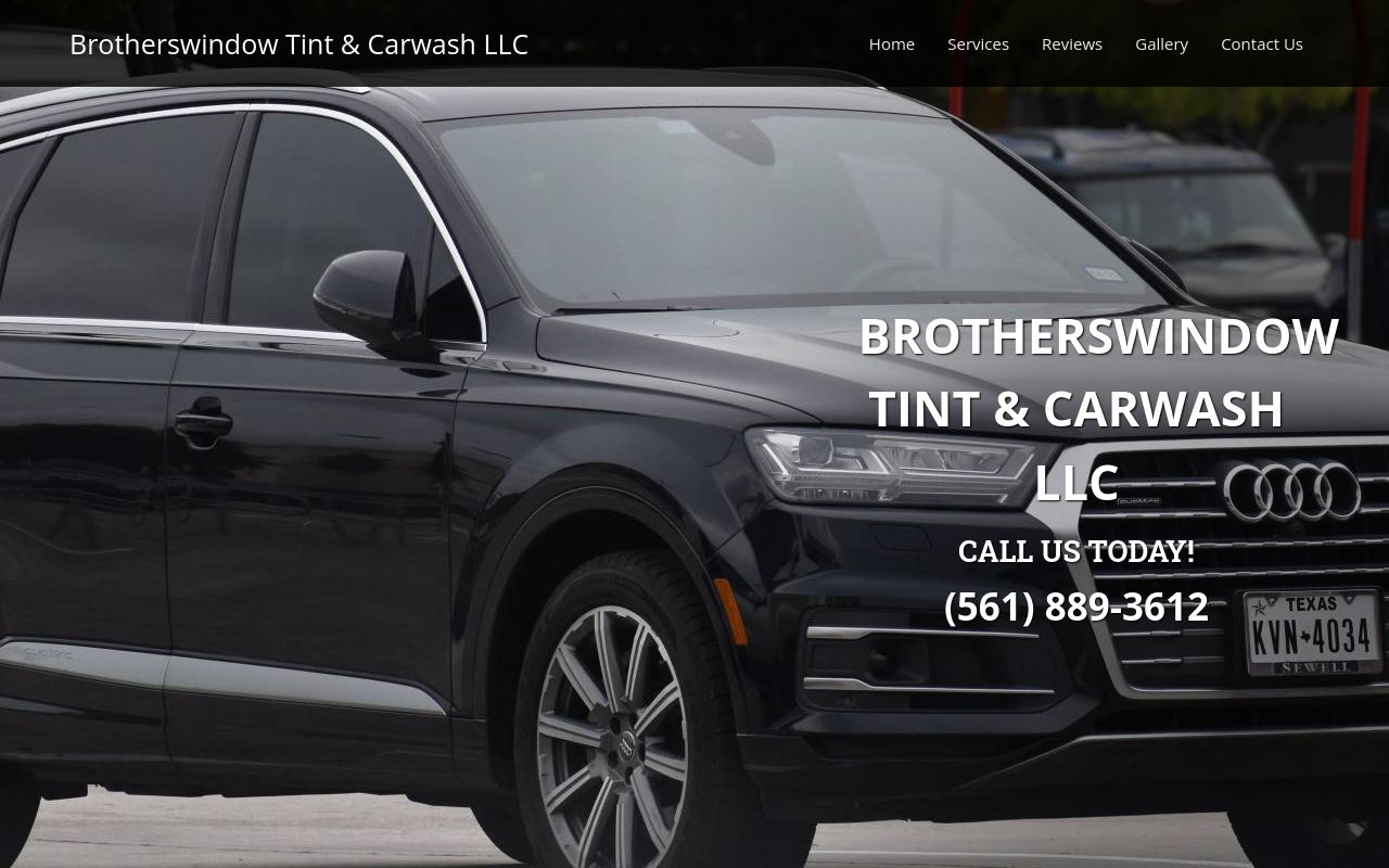 Homepage of Brotherswindow Tint & Carwash LLC's website