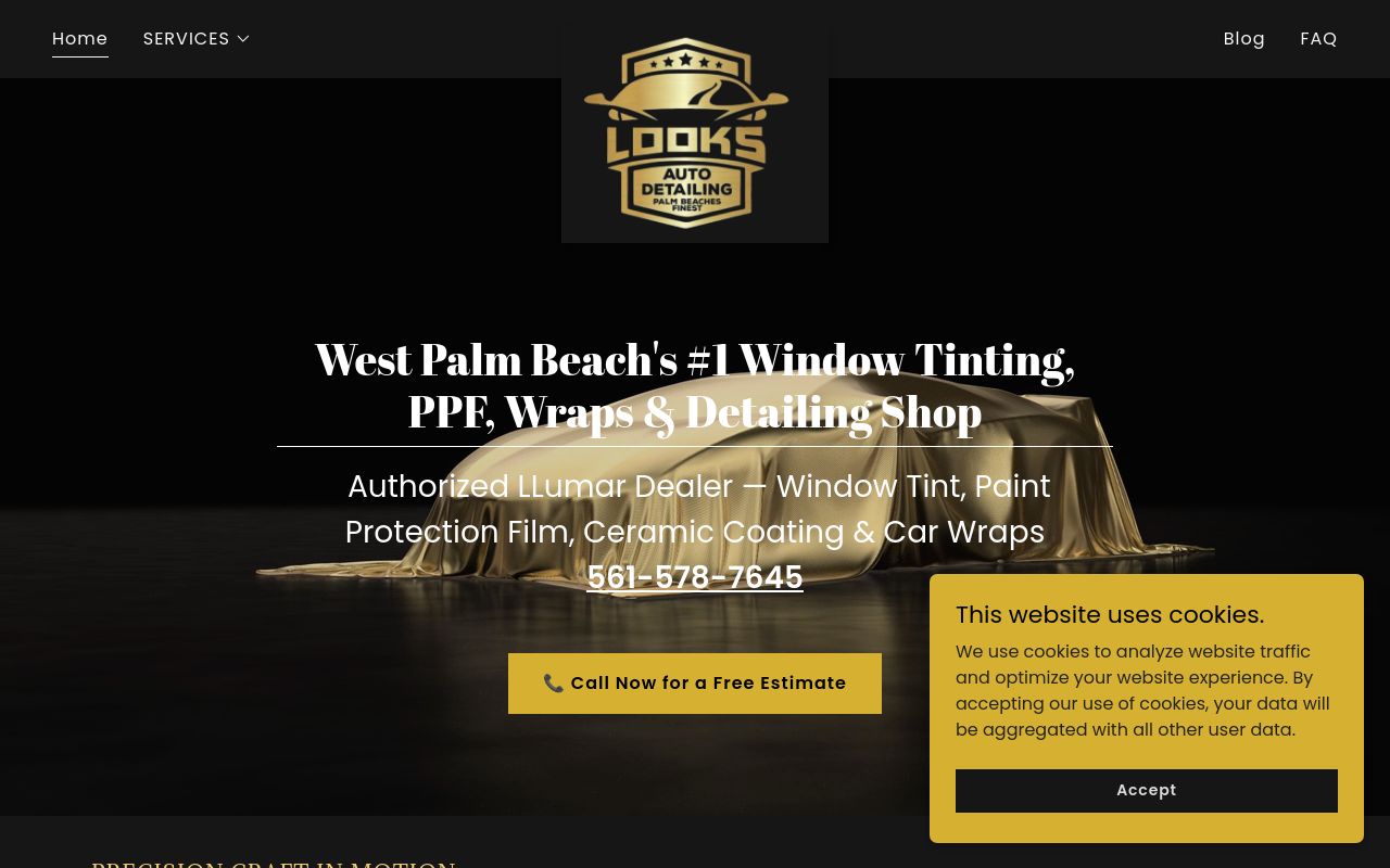 Homepage of LOOKS Auto Detailing's website